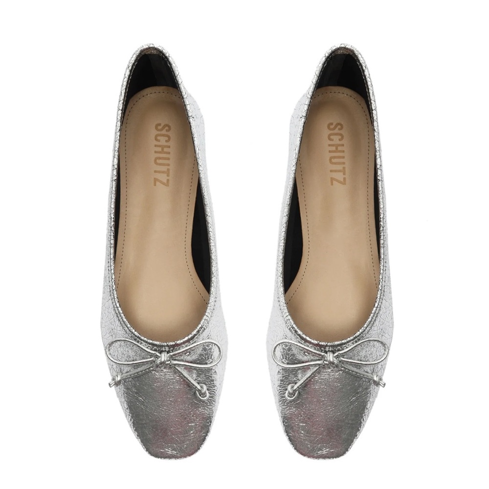 Schutz Women's Arissa Ballet Flats Silver